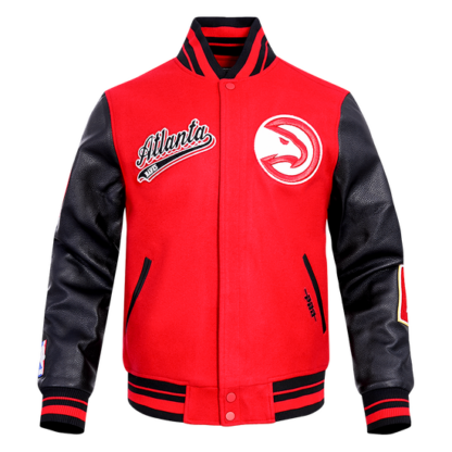 Jacket Nba Atlanta Hawks Script Tail Men'S Rib Wool Varsity