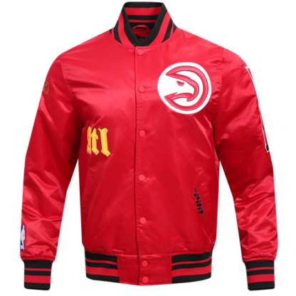 Jacket Nba Atlanta Hawks Old English Men'S Rib Satin