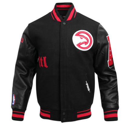 Jacket Nba Atlanta Hawks Old English Men'S Rib Wool Varsity