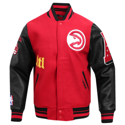 Jacket Nba Atlanta Hawks Old English Men'S Rib Wool Varsity