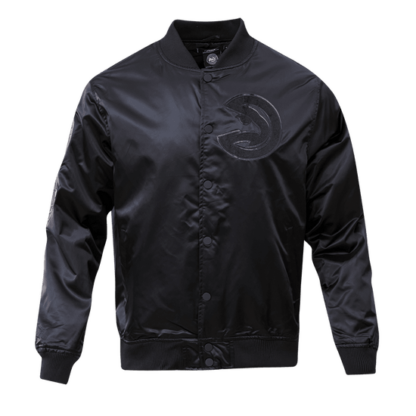 Jacket Nba Atlanta Hawks Triple Black Men'S Satin