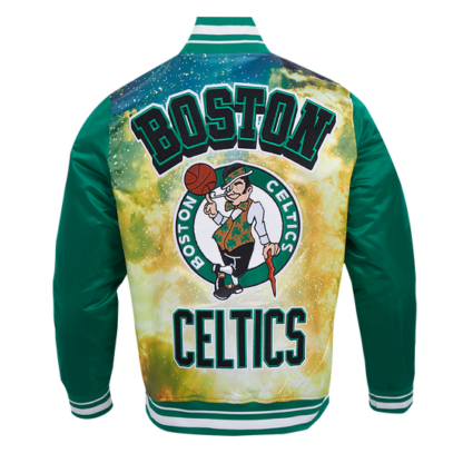 Jacket Nba Boston Celtics Sublimated Men'S Satin-Green Sky