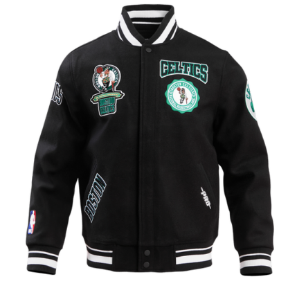 Jacket Nba Boston Celtics Crest Emblem Men'S Wool Varsity