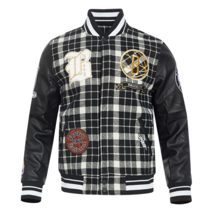 Jacket Nba Brooklyn Nets Pro Prep Plaid Wool Men'S Varsity