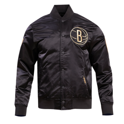 Jacket Brooklyn Nets Gold Logo Satin