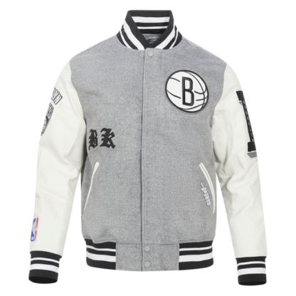 Jacket Nba Brooklyn Nets Old English Men'S Rib Wool Varsity