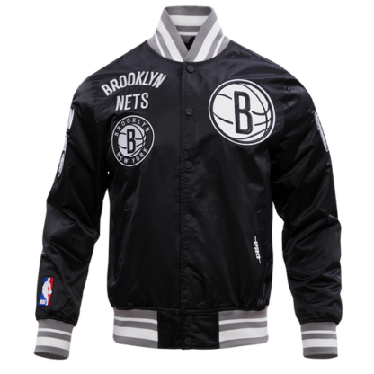 Jacket Nba Brooklyn Nets Retro Classic Men'S Rib Satin