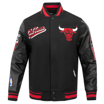 Jacket Nba Chicago Bulls Script Tail Men'S Rib Wool Varsity