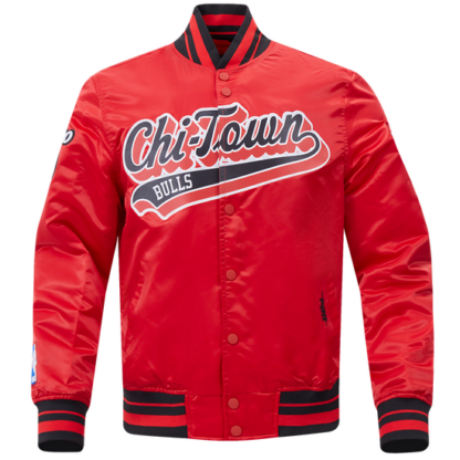 Jacket Nba Chicago Bulls Script Tail Men'S Satin