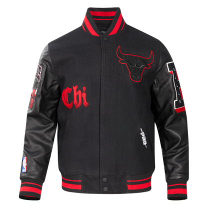 Jacket Nba Chicago Bulls Old English Men'S Rib Wool Varsity