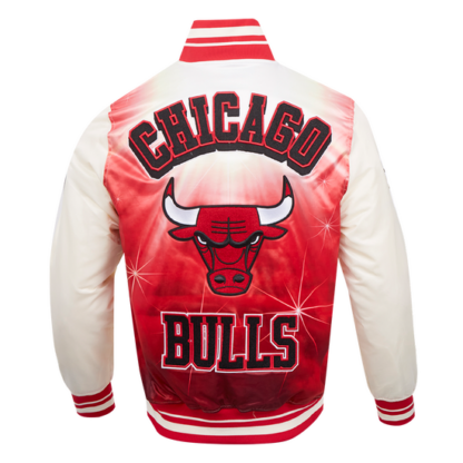 Jacket Nba Chicago Bulls Sublimated Men'S Satin-White