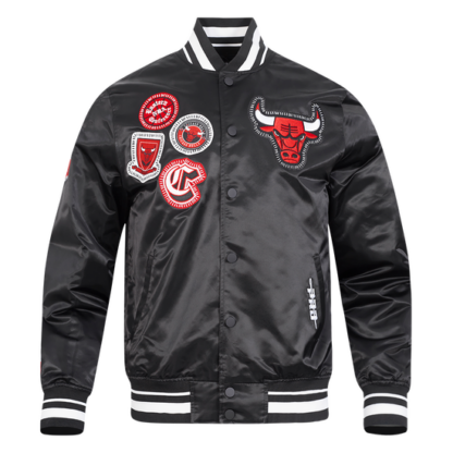 Jacket Nba Chicago Bulls Diy Pick Stitch Men'S Rib Satin