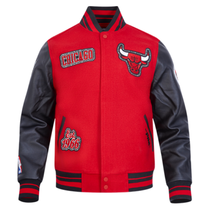 Jacket Nba Chicago Bulls Diy Pick Stitch Men'S Wool Varsity