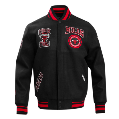 Jacket Nba Chicago Bulls Crest Emblem Men'S Wool Varsity