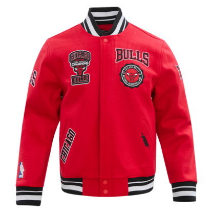 Jacket Nba Chicago Bulls Crest Emblem Men'S Wool Varsity