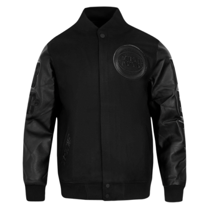 Jacket Nba Detroit Pistons Triple Black Wool Men'S Varsity