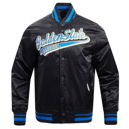 Jacket Nba Golden State Warriors Script Tail Men'S Satin