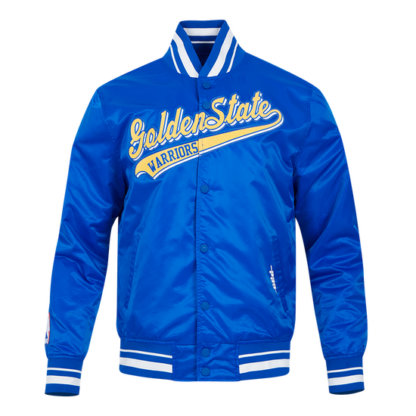 Jacket Nba Golden State Warriors Script Tail Men'S Satin