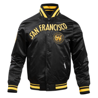 Jacket Nba Golden State Warriors Men'S Chest Bay Area Satin