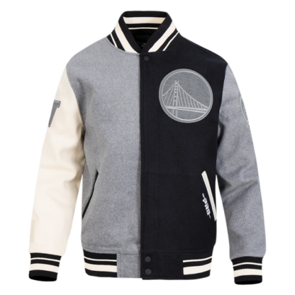 Jacket Nba Golden State Warriors Reverse French Wool Varsity