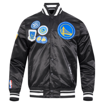 Jacket Nba Golden State Warriors Diy Pick Stitch Men'S Satin