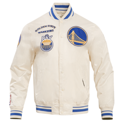 Jacket Nba Golden State Warriors Retro Classic Men'S Satin