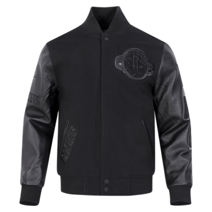 Jacket Nba Houston Rockets Triple Black Wool Men'S Varsity