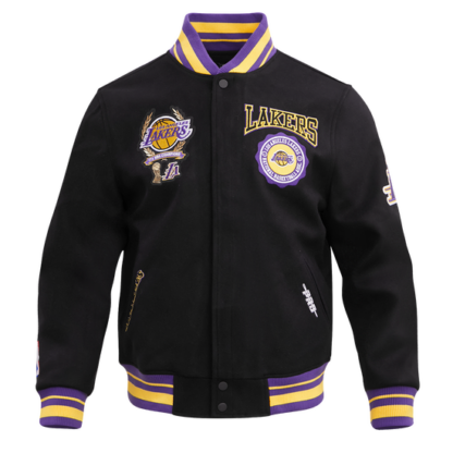 Jacket Nba Los Angeles Lakers Crest Emblem Men Wool Varsity