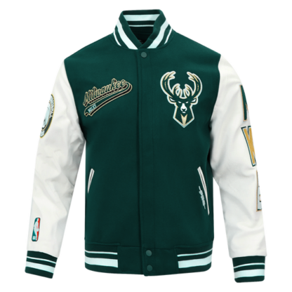 Jacket Nba Milwaukee Bucks Script Tail Men'S Wool Varsity