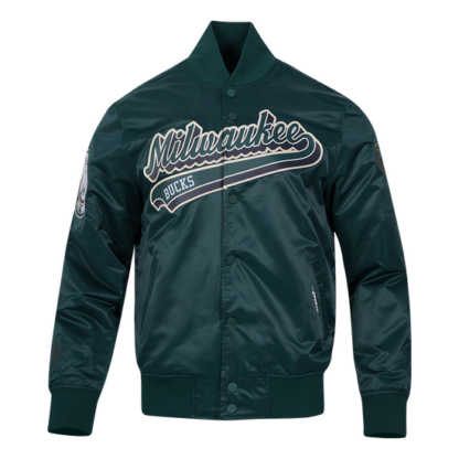 Jacket Nba Milwaukee Bucks Script Tail Men'S Satin