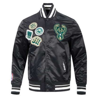 Jacket Nba Milwaukee Bucks Diy Pick Stitch Men'S Rib Satin