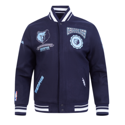 Jacket Nba Memphis Grizzlies Crest Emblem Men'S Wool Varsity