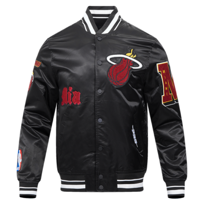 Jacket Nba Miami Heat Old English Men'S Rib Satin