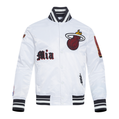 Jacket Nba Miami Heat Old English Men'S Rib Satin