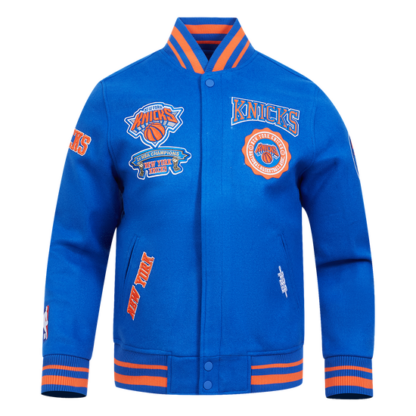 Jacket Nba New York Knicks Crest Emblem Men'S Wool Varsity