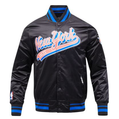 Jacket Nba New York Knicks Script Tail Men'S Satin