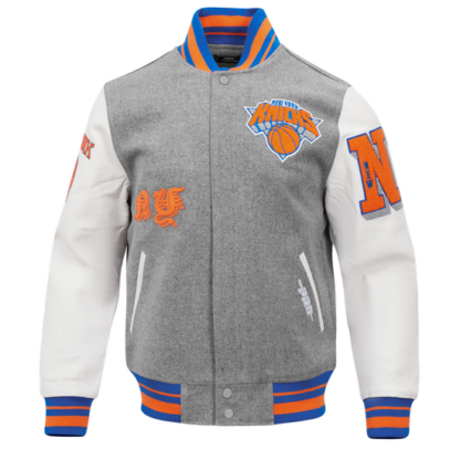 Jacket Nba New York Knicks Old English Men'S Wool Varsity