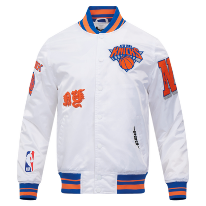 Jacket Nba New York Knicks Old English Men'S Rib Satin