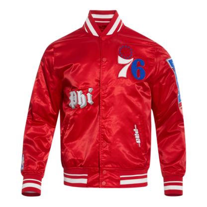 Jacket Nba Philadelphia 76Ers Old English Men'S Rib Satin