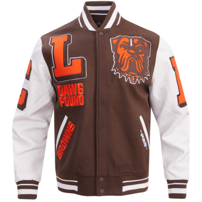 Jacket Nfl Cleveland Browns Mashup Men'S Rib Wool Varsity