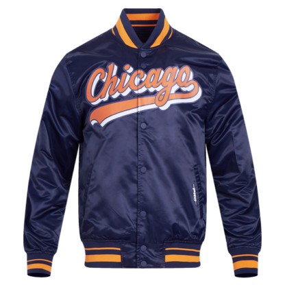 Jacket Nfl Chicago Bears Script Tail Men'S Satin