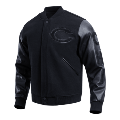 Jacket Nfl Chicago Bears Triple Black Logo Men'S Varsity