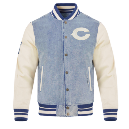 Jacket Nfl Chicago Bears Varsity Blues Men'S Denim Varsity