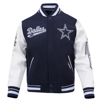 Jacket Nfl Dallas Cowboys Script Tail Men'S Wool Varsity