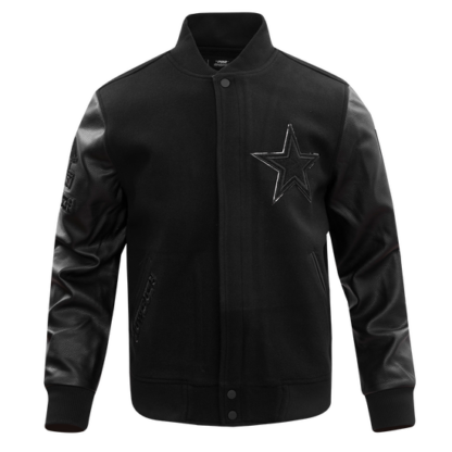 Jacket Nfl Dallas Cowboys Triple Black Wool Men'S Varsity