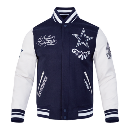 Jacket Nfl Dallas Cowboys Sugar Skull Men'S Wool Varsity