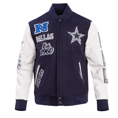 Jacket Nfl Dallas Cowboys Animal Print Wool Men'S Varsity