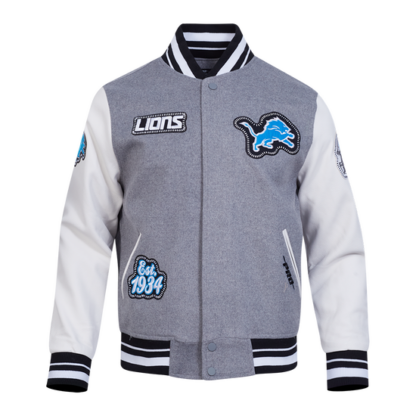 Jacket Nfl Detroit Lions Diy Pick Stitch Men'S Wool Varsity