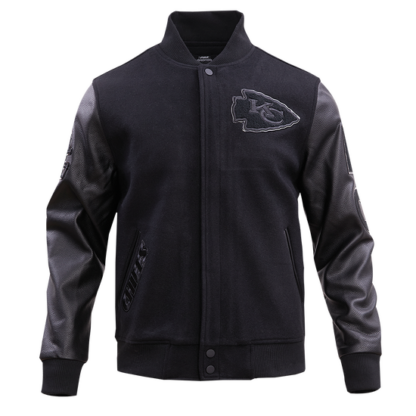 Jacket Nfl Kansas City Chiefs Triple Black Wool Men Varsity