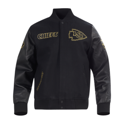 Jacket Nfl Kansas City Chiefs Black & Gold Men Wool Varsity